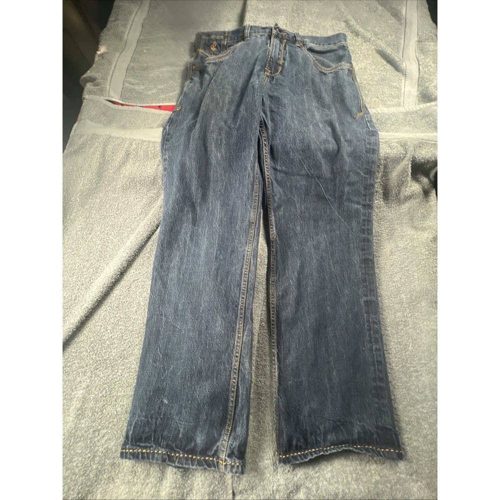 Vintage Y2K Rocawear Jeans Baggy Hip‎ Hop Blue Embroidered Dark Wash Men 38X34